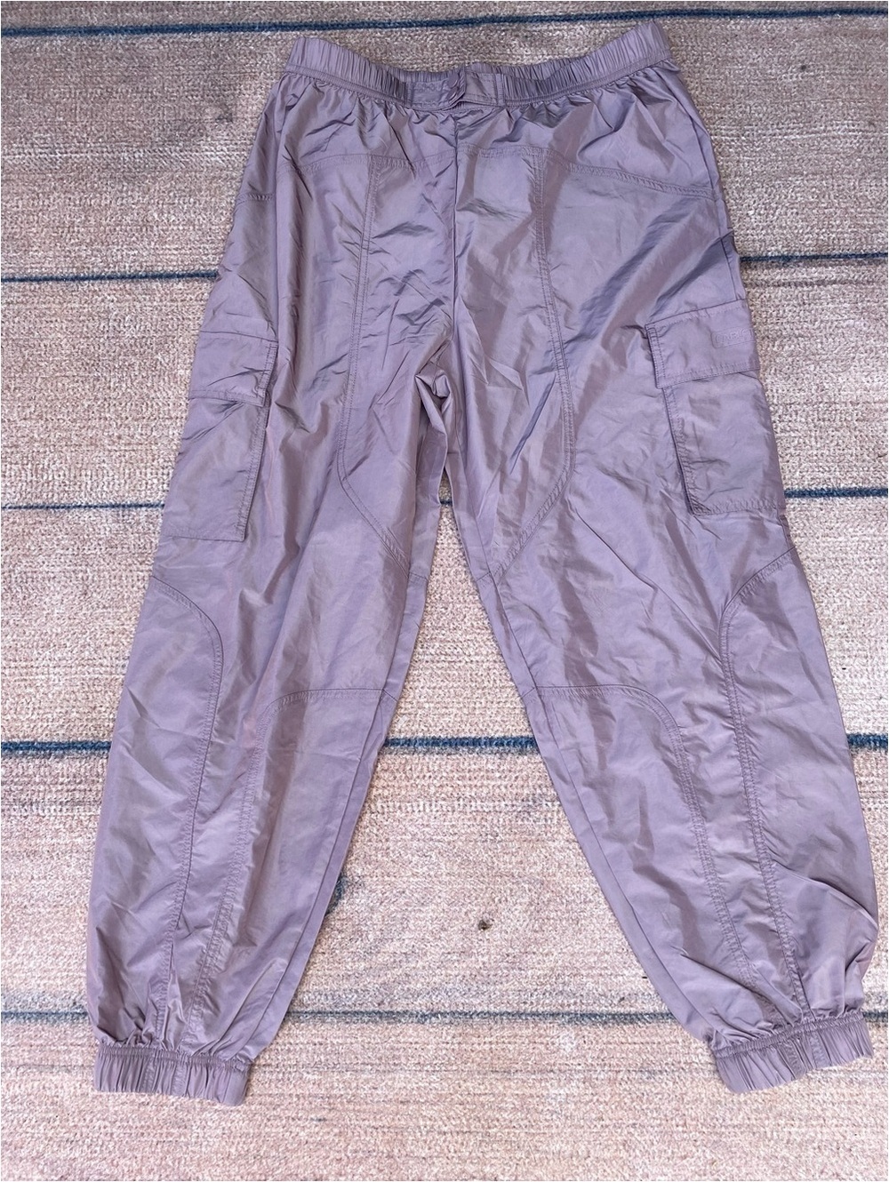 Fabletics plum cactus shine parachute nylon Zumba dance gym cargo joggers large